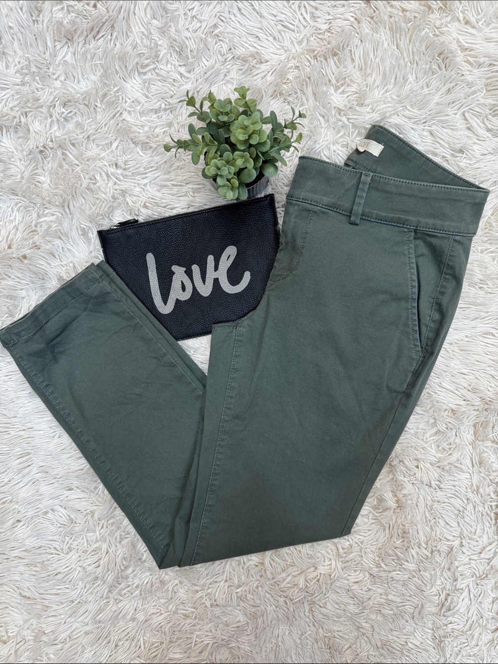 Loft Cropped Chinos 💗 Olive Green